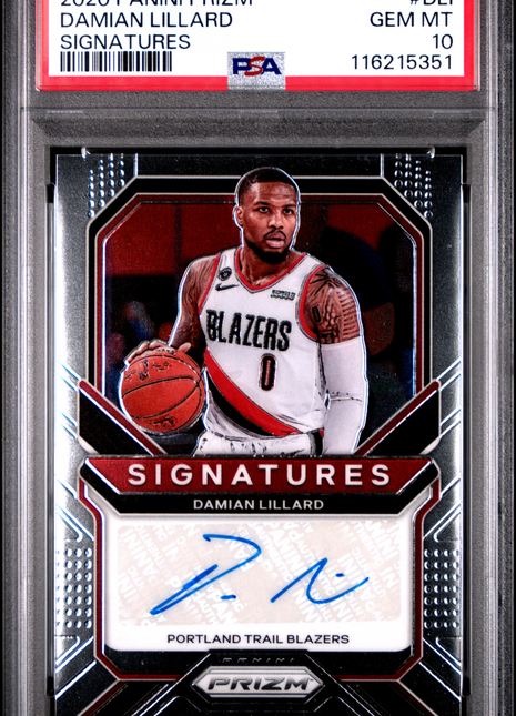 2020 Panini Prizm Signatures Damian Lillard #DLI PSA 10