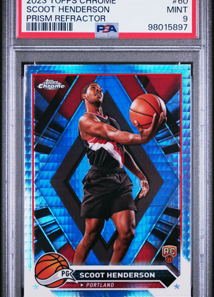 2023 Topps Chrome Scoot Henderson Prism Refractor #60 PSA 9