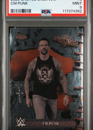 2025 Topps Chrome WWE Cactus Jack X Wrestlemania CM Punk #8 PSA 9