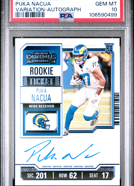 2023 Panini Contenders Puka Nacua Variation Autograph #125 PSA 10