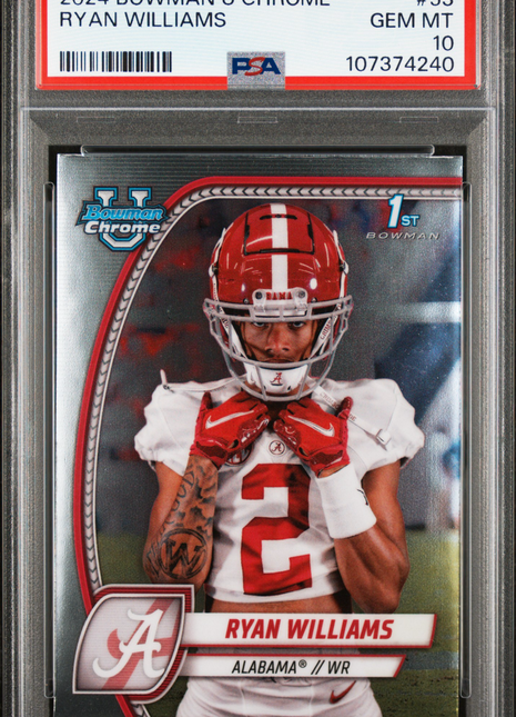 2024 Bowman University Chrome Ryan Williams #53 PSA 10