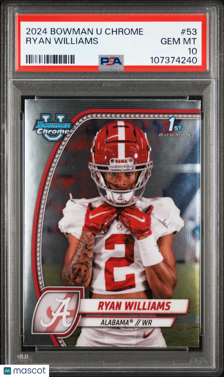 2024 Bowman University Chrome Ryan Williams #53 PSA 10