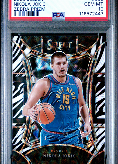 2023 Panini Select Nikola Jokic Zebra Prizm #369 PSA 10