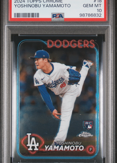 2024 Topps Chrome Yoshinobu Yamamoto #18 PSA 10