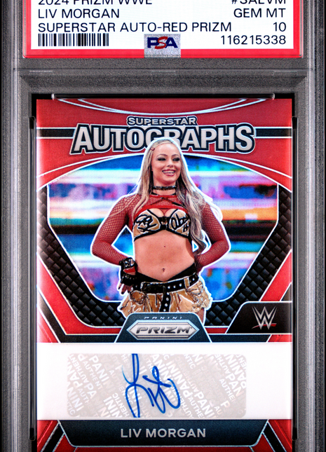 2024 Panini Prizm WWE Superstar Autographs LIV Morgan Red #SALVM PSA 10