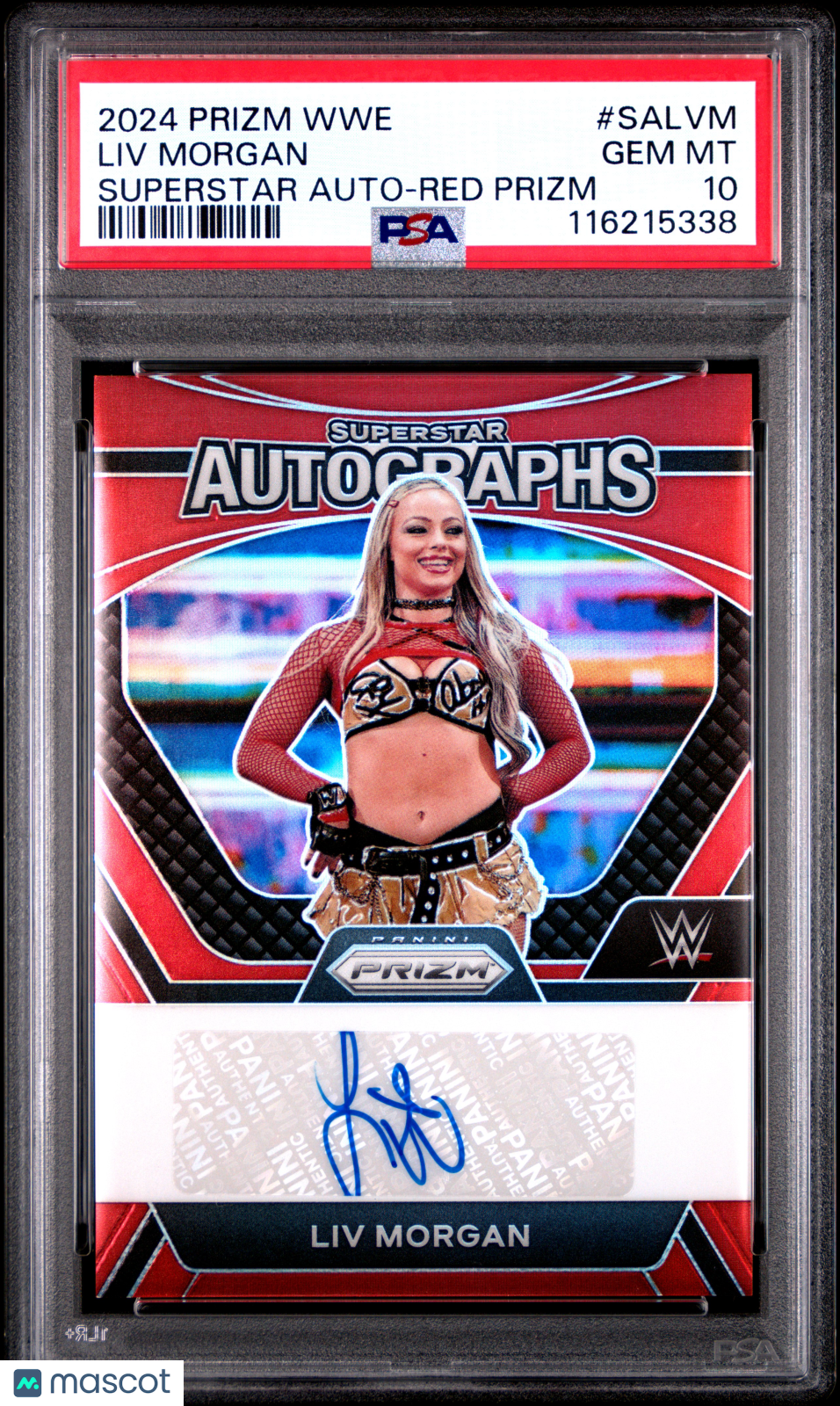 2024 Panini Prizm WWE Superstar Autographs LIV Morgan Red #SALVM PSA 10