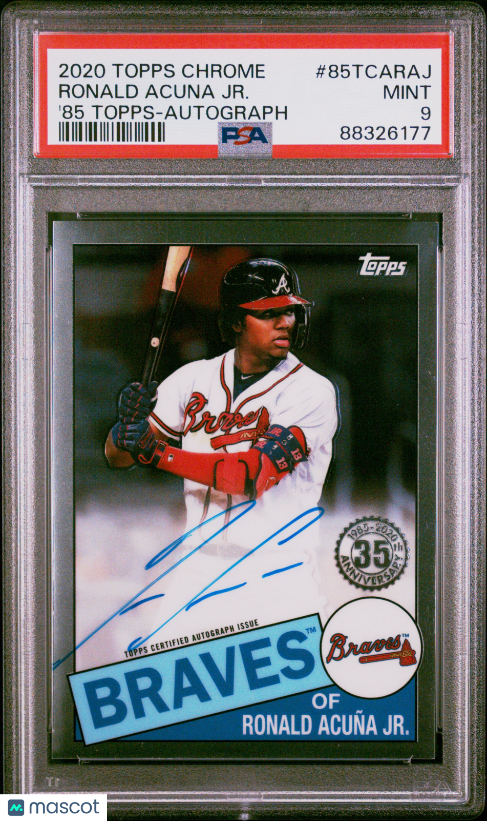 2020 Topps Chrome 1985 Topps Ronald Acuna JR. '85 Autograph #85TCARAJ PSA 9