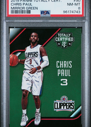 2015 Panini Totally Certified Chris Paul Mirror Green /5 #90 PSA 8