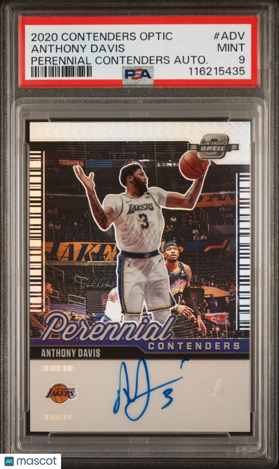 2020 Panini Contenders Optic Perennial Contenders Autographs Anthony Davis Autograph #ADV PSA 9