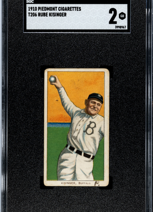 1910 Piedmont Cigarettes (T206) Rube Kisinger SGC 2