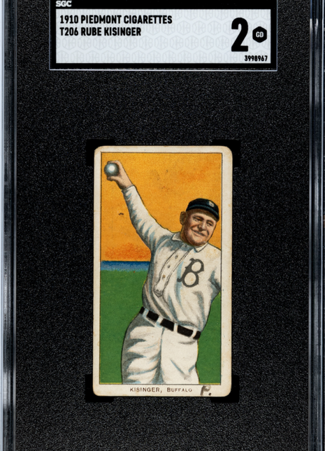 1910 Piedmont Cigarettes (T206) Rube Kisinger SGC 2