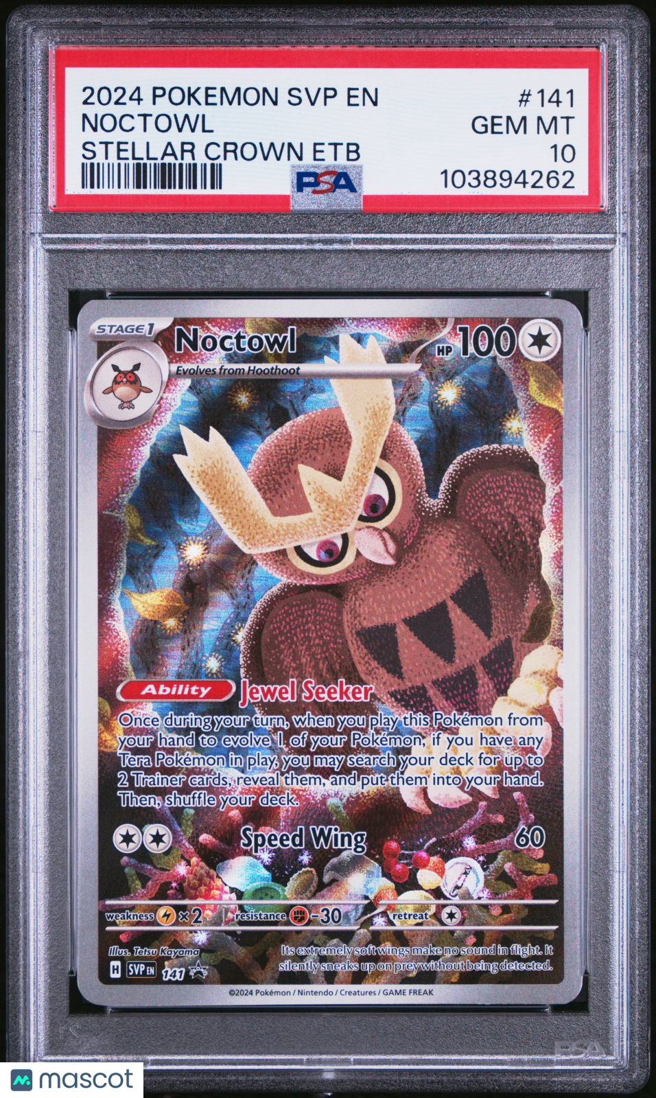 2024 Pokemon Stellar Crown Promo Noctowl 141 PSA 10