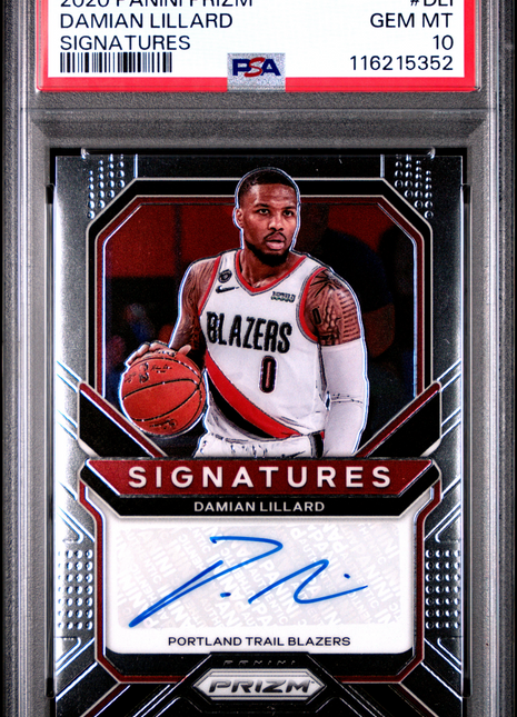 2020 Panini Prizm Signatures Damian Lillard #DLI PSA 10