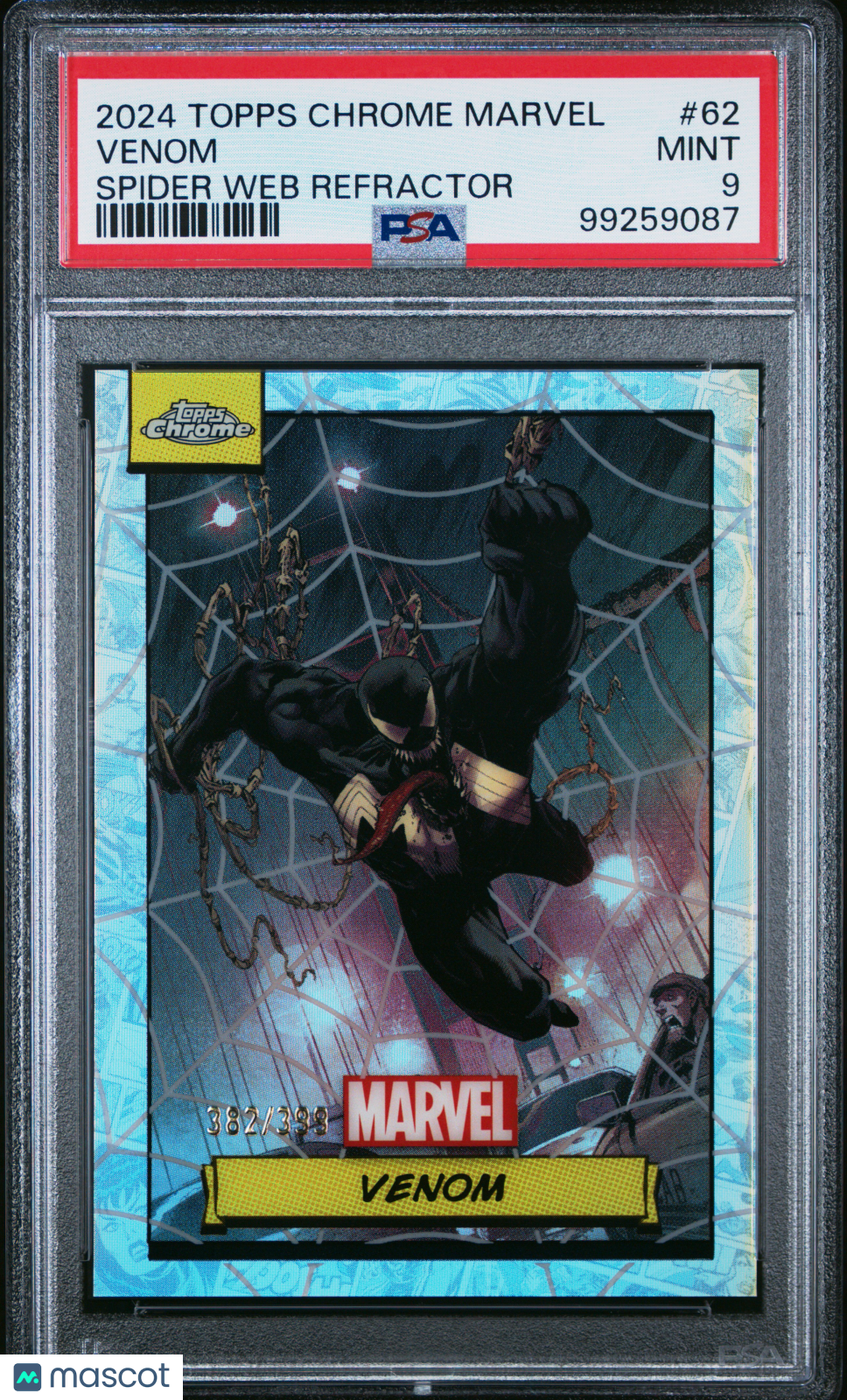 2024 Topps Chrome Marvel Venom Spider Web /399 PSA 9