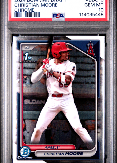 2024 Bowman Draft Christian Moore Chrome #BDC13 PSA 10
