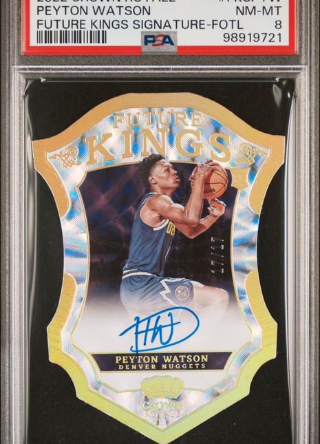 2022 Panini Crown Royale Future Kings Auto Peyton Watson Fotl /17 #FKSPYW PSA 8