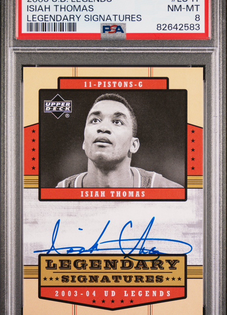 2003 Upper Deck Legends Legendary Signatures Isiah Thomas #LS-IT PSA 8