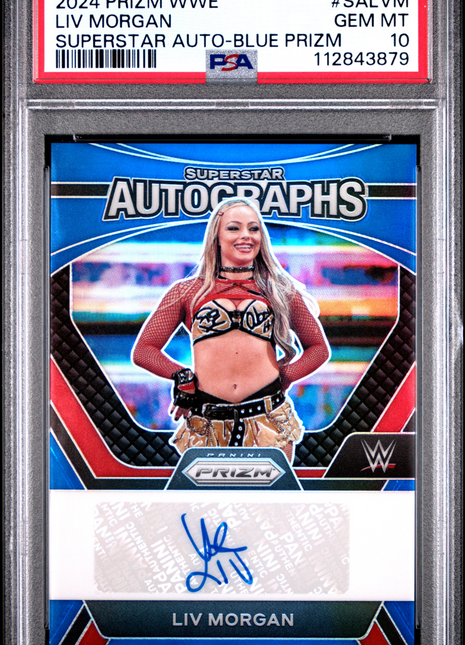 2024 Panini Prizm WWE Superstar Autographs LIV Morgan Blue #SALVM PSA 10