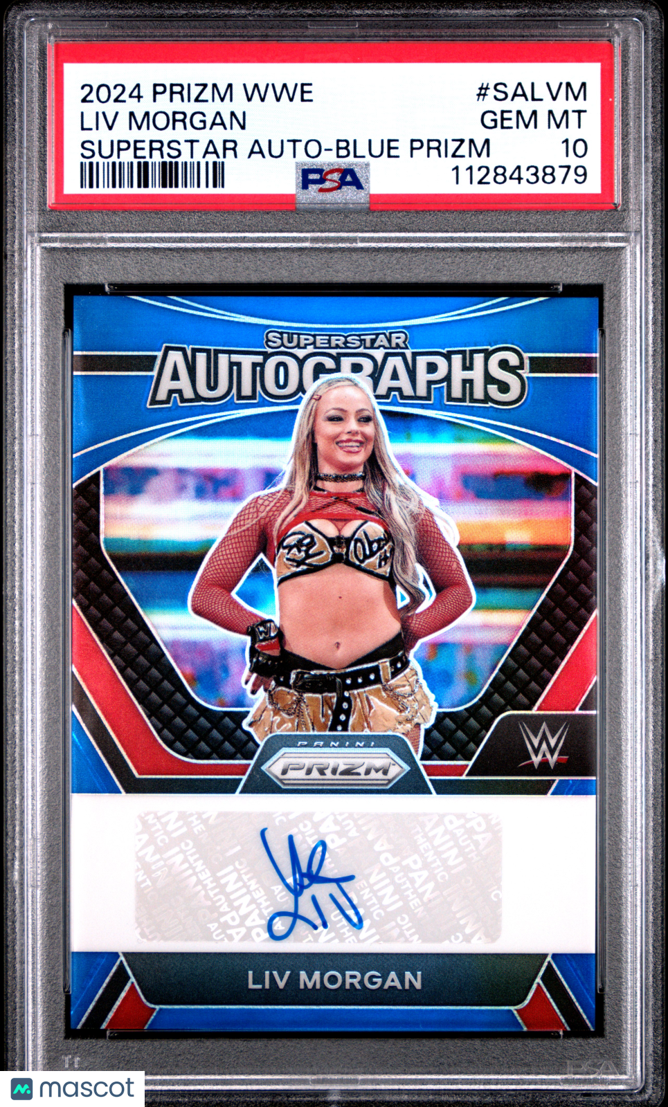2024 Panini Prizm WWE Superstar Autographs LIV Morgan Blue #SALVM PSA 10