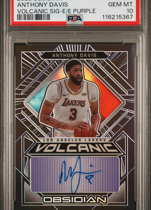 2020 Panini Obsidian Volcanic Signatures Anthony Davis Purple #ADV PSA 10