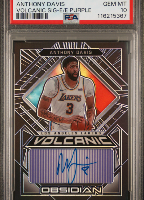 2020 Panini Obsidian Volcanic Signatures Anthony Davis Purple #ADV PSA 10