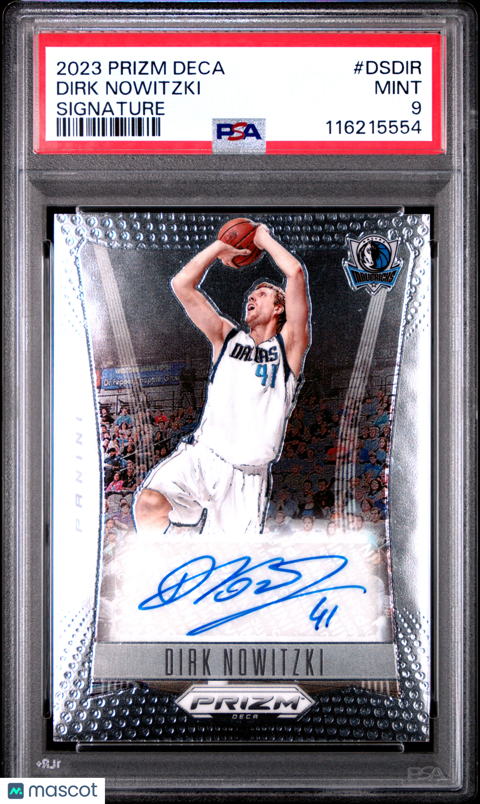 2023 Panini Prizm Deca Signatures Dirk Nowitzki #DSDIR PSA 9