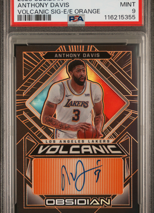 2020 Panini Obsidian Volcanic Signatures Anthony Davis Orange #ADV PSA 9