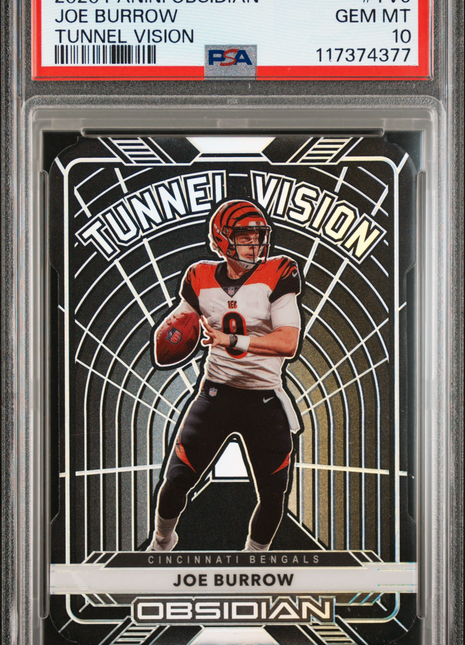 2020 Panini Obsidian Tunnel Vision Joe Burrow #TV5 PSA 10