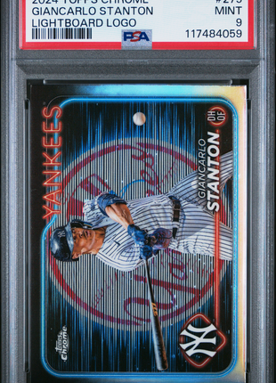2024 Topps Chrome Giancarlo Stanton Lightboard Logo #275 PSA 9