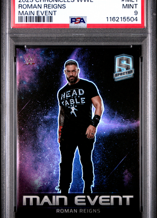 2023 Panini Chronicles WWE Main Event Roman Reigns #ME1 PSA 9