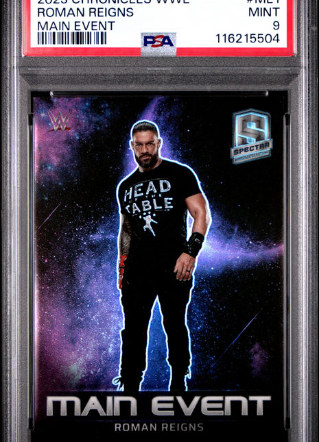 2023 Panini Chronicles WWE Main Event Roman Reigns #ME1 PSA 9
