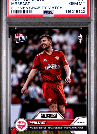 2025 Topps Now Sidemen Charity Match Mrbeast #007 PSA 10