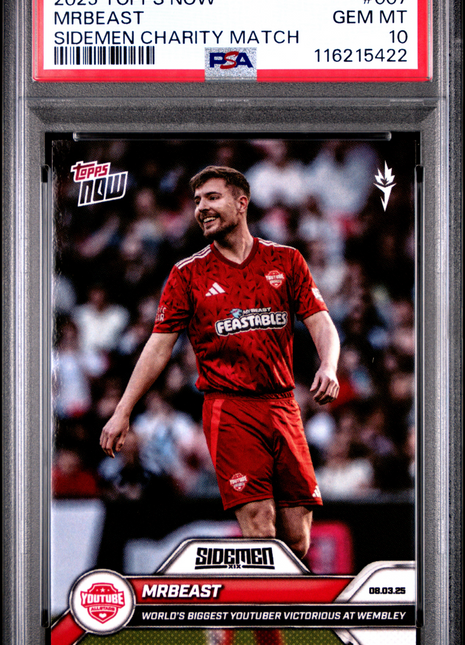 2025 Topps Now Sidemen Charity Match Mrbeast #007 PSA 10