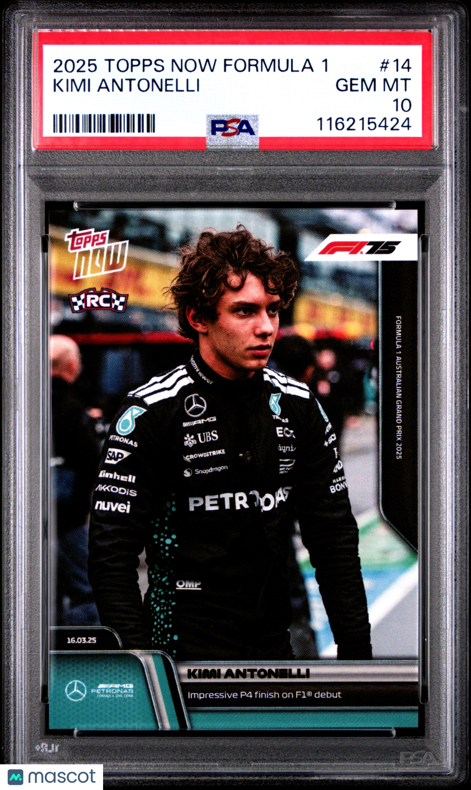 2025 Topps Now Formula 1 Kimi Antonelli #14 PSA 10