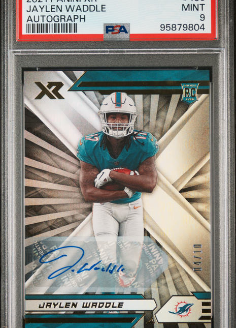 2021 Panini XR Jaylen Waddle Autograph #106 04/10 PSA 9