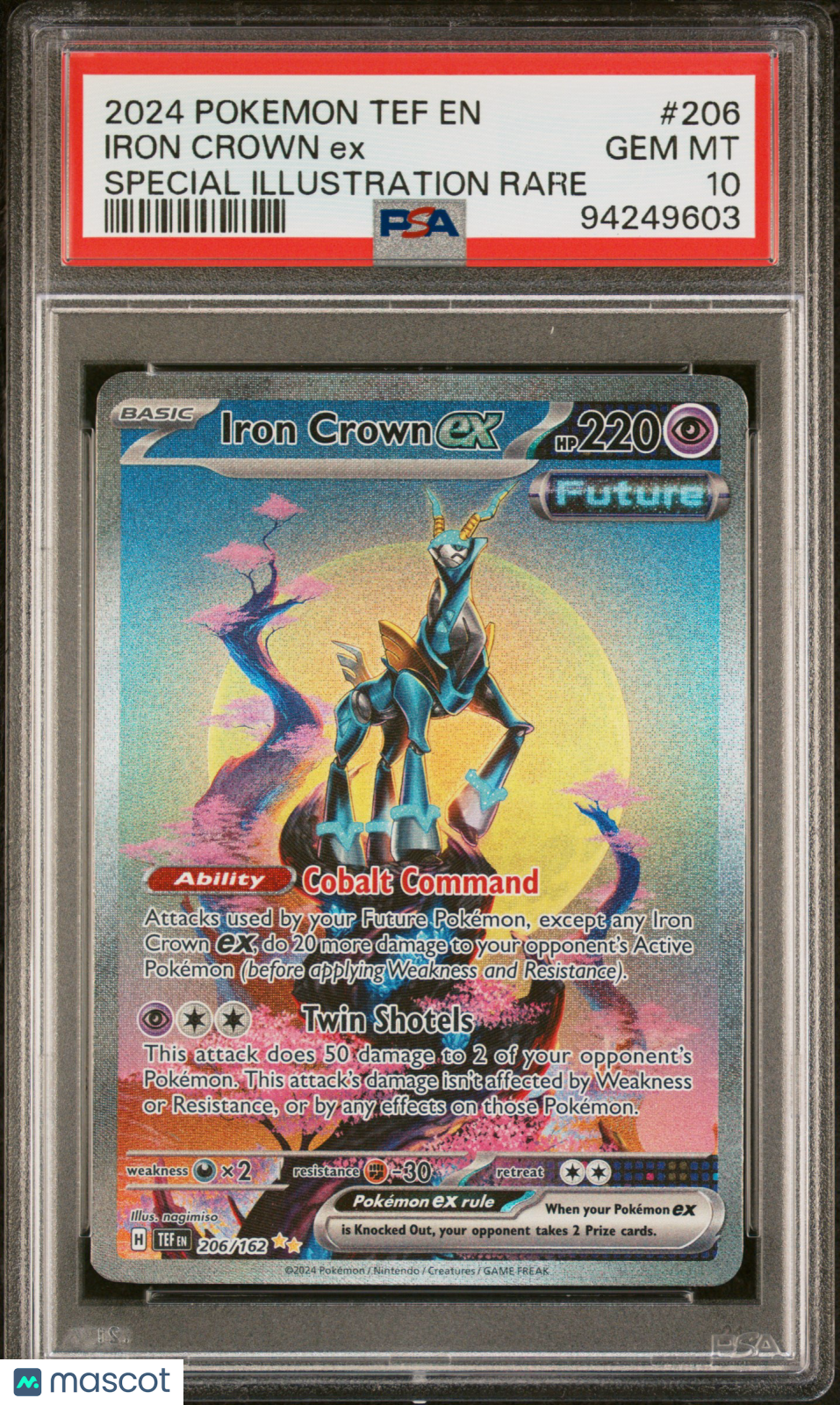 2024 Pokemon Temporal Forces Iron Crown ex 206 PSA 10