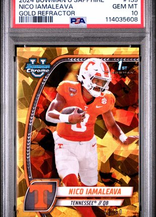 2024 Bowman University Chrome Sapphire Nico Iamaleava Gold Refractor #139 PSA 10