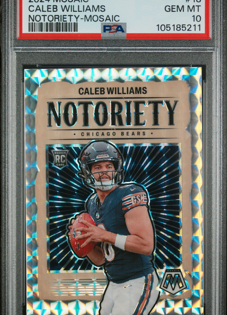 2024 Panini Mosaic Notoriety Caleb Williams #18 PSA 10
