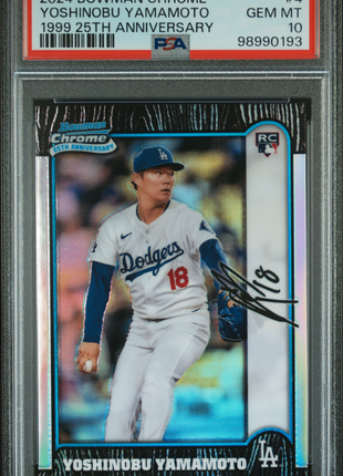 2024 Bowman Chrome 1999 Bowman Chrome 25th Anniversary Yoshinobu Yamamoto #4 PSA 10