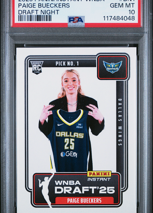 2025 Panini Instant WNBA Draft Night Paige Bueckers #DN1 PSA 10