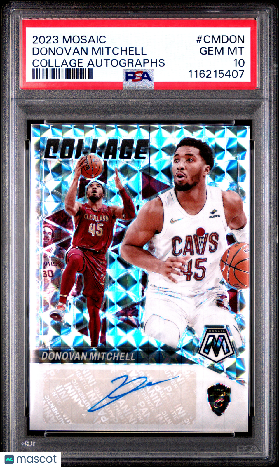 2023 Panini Mosaic Collage Autographs Mosaic Donovan Mitchell #CMDON PSA 10