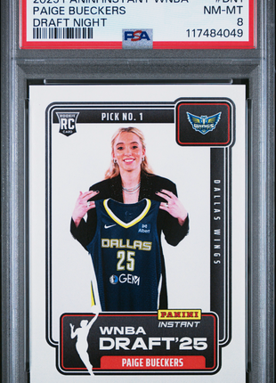 2025 Panini Instant WNBA Draft Night Paige Bueckers #DN1 PSA 8