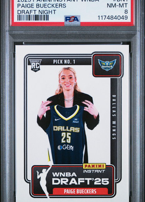 2025 Panini Instant WNBA Draft Night Paige Bueckers #DN1 PSA 8