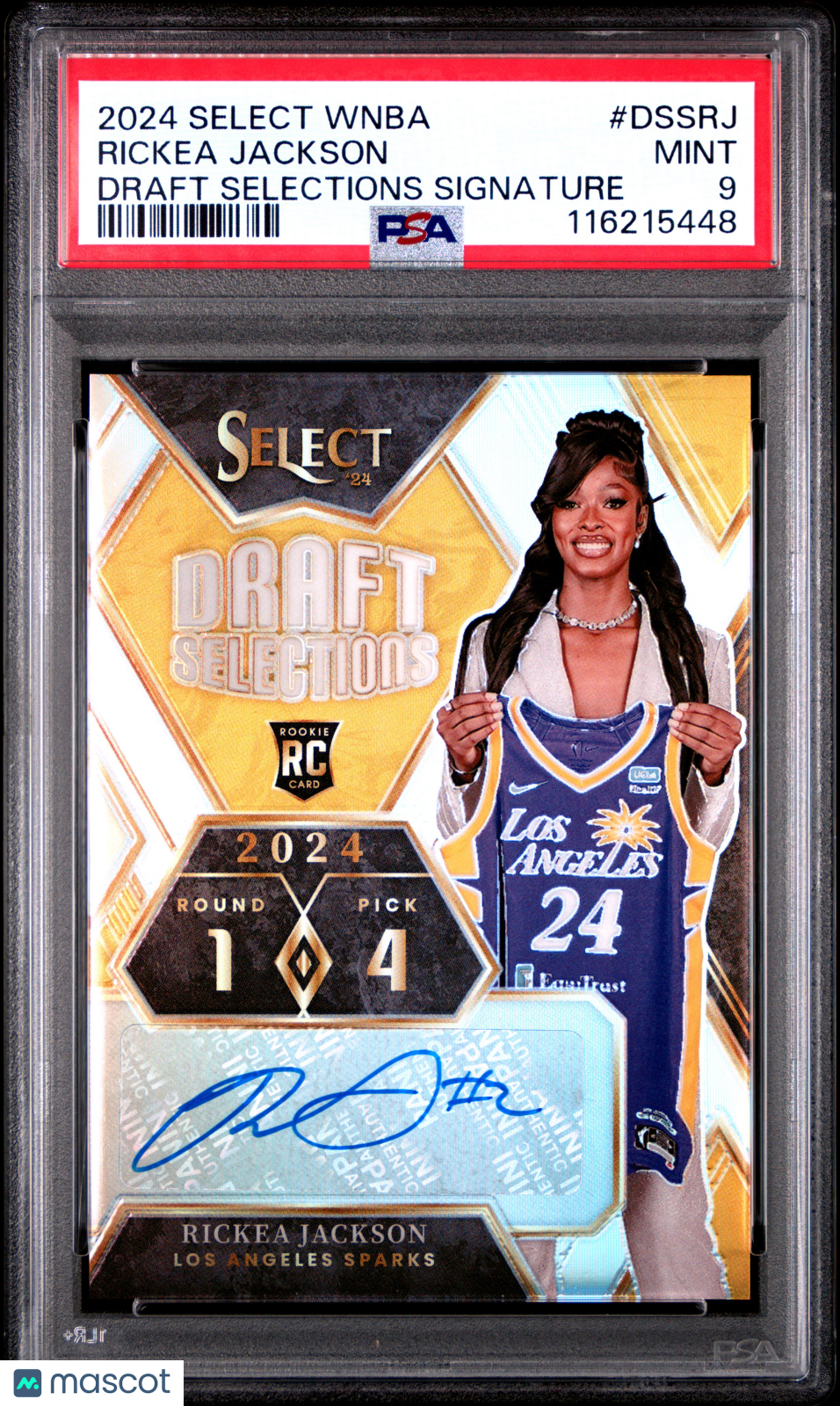 2024 Panini Select WNBA Draft Selections Signatures Rickea Jackson #DSSRJ PSA 9