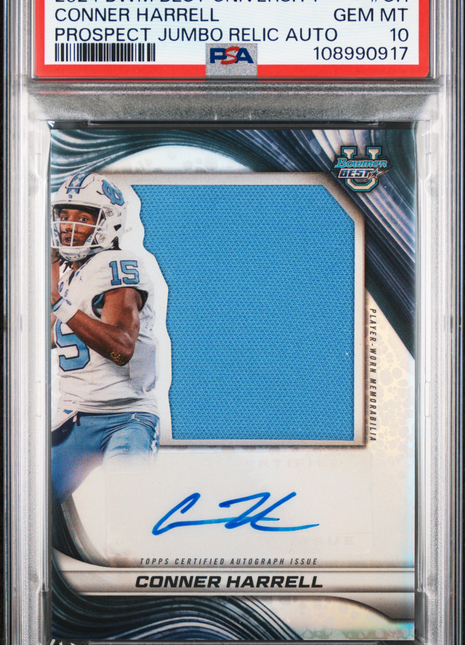 2024 Bowman Best University Patch Auto Conner Harrell #CH PSA 10