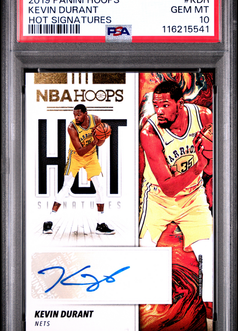 2019 Panini Hoops Hot Signatures Kevin Durant #KDR PSA 10