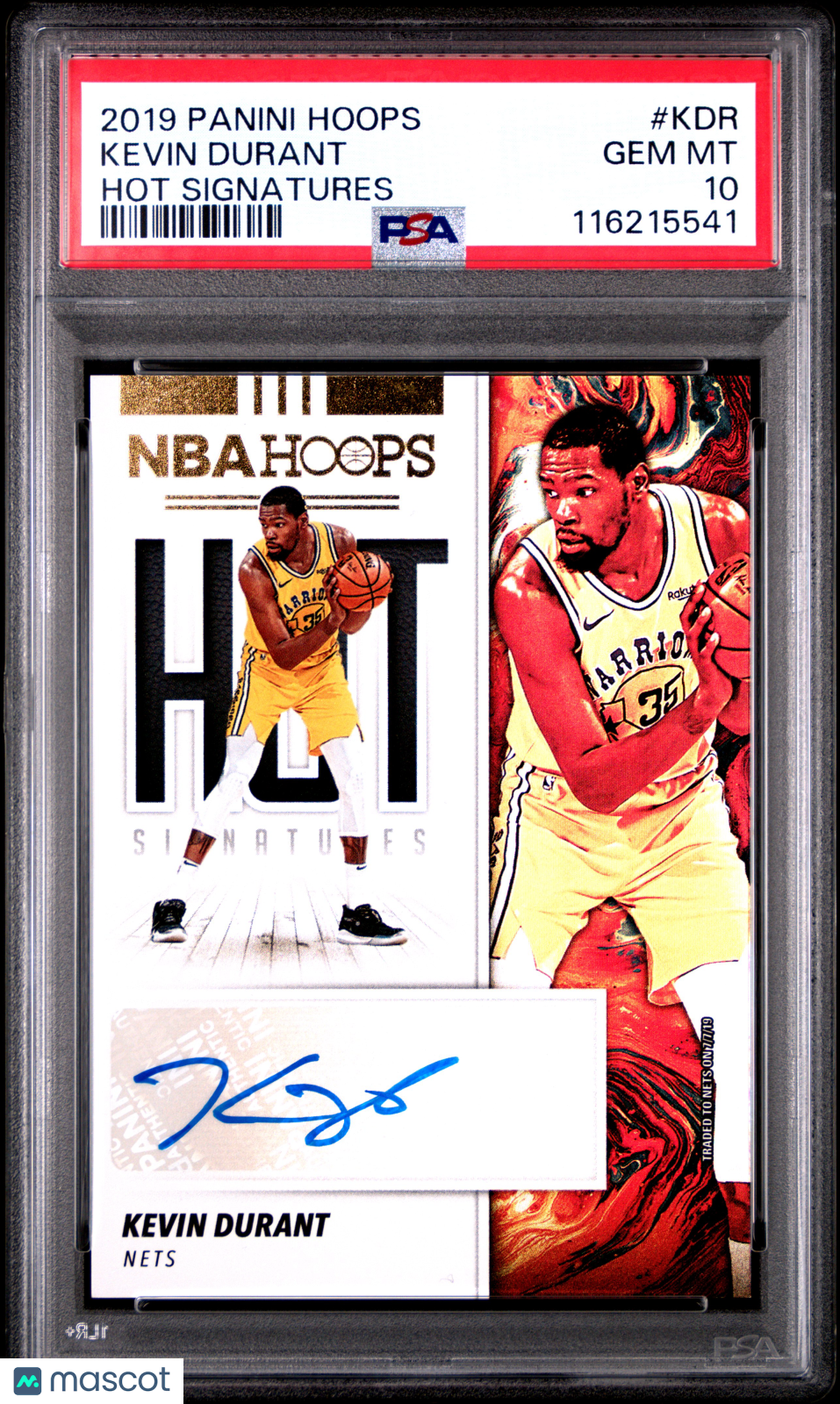 2019 Panini Hoops Hot Signatures Kevin Durant #KDR PSA 10