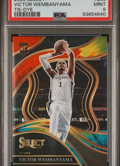 2023 Panini Select Victor Wembanyama Tie Dye Prizm #288 PSA 9