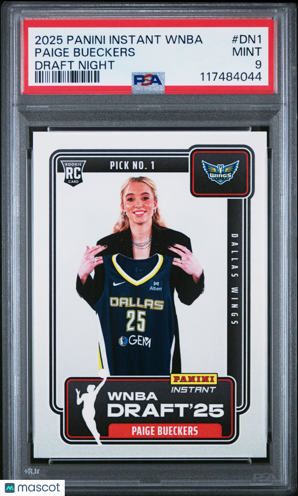 2025 Panini Instant WNBA Draft Night Paige Bueckers #DN1 PSA 9