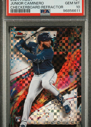 2024 Topps Finest Junior Caminero Checkerboard Refractor #24 PSA 10
